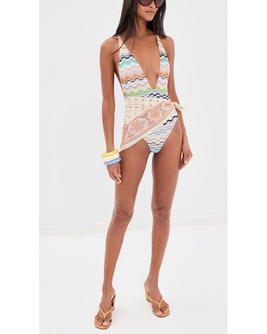 Missoni White Chevron Pattern One Piece