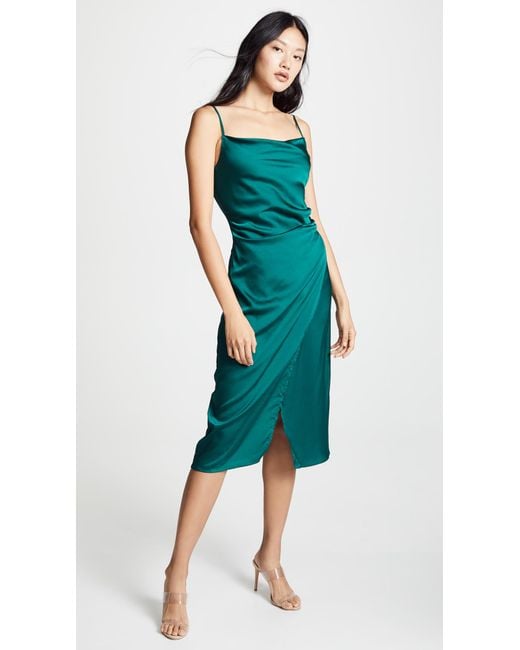 Re:named Green Maddy Slip Dress