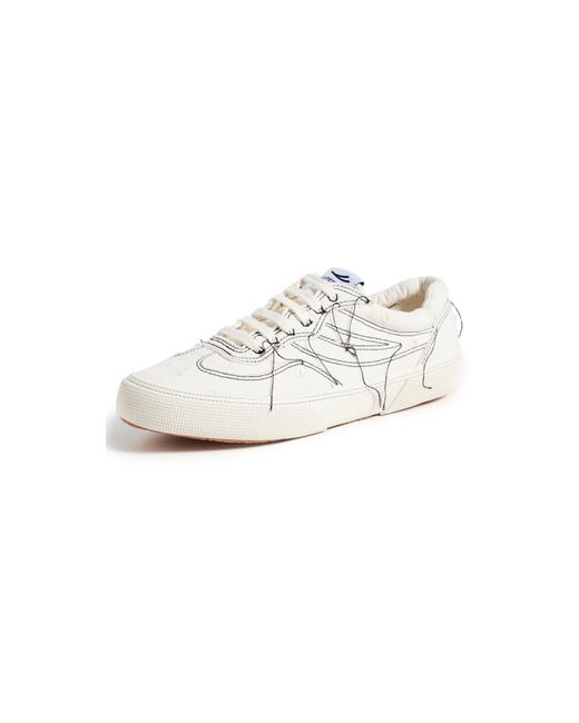 Superga White 241 Revolley Distressed Sneakers