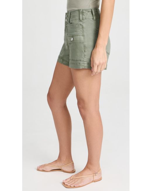 PAIGE Green Olivia Cargo Shorts