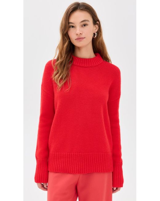 La Ligne Red Solid Marin Sweater