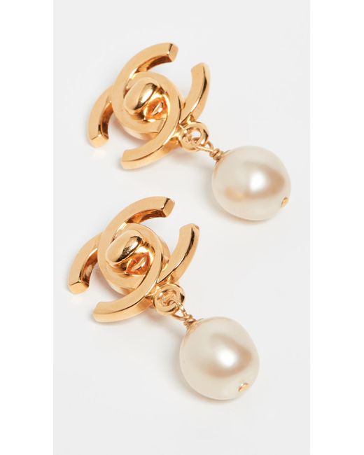 Authentic Second Hand Chanel Pearl Dangle 'CC' Earrings (PSS-094-00023) THE  FIFTH COLLECTION
