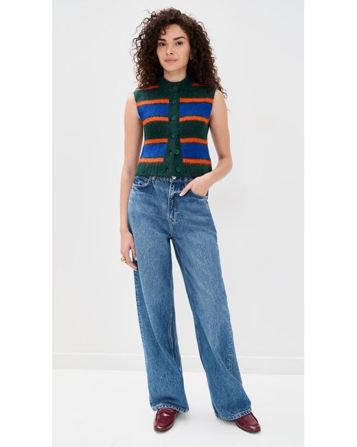The Tiny Big Sister Striped Vest in Blue | Lyst