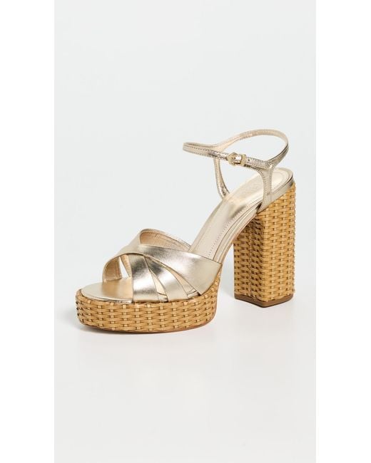 SCHUTZ SHOES Multicolor Keefa Straw Platform Sandals