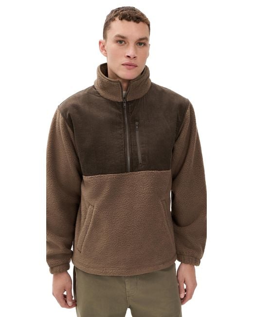Rhythm Brown Stables Half Zip Jacket for men