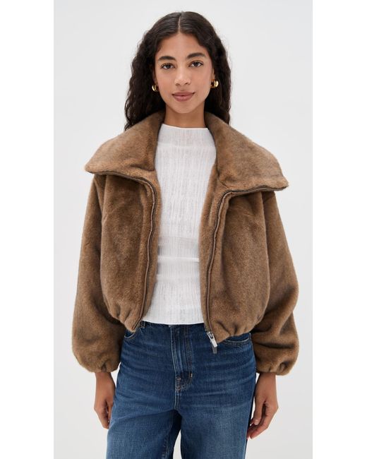 A.L.C. Blue A. L.C. Hazel Faux Fur Jacket