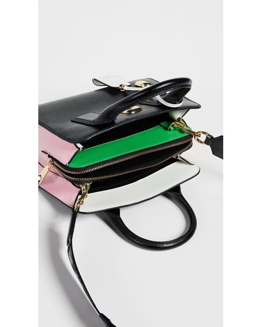 Marc Jacobs Little Big Shot Tote Leather Black/ Baby Pink | Lyst
