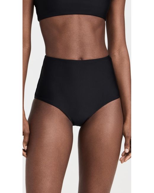 Mikoh Swimwear Black Lami Bikini Bottoms