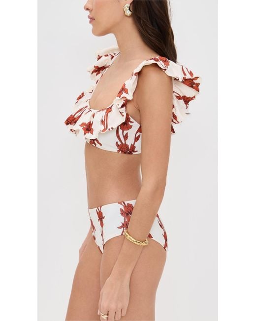 LaDoubleJ Multicolor Ruffle Bikini Top