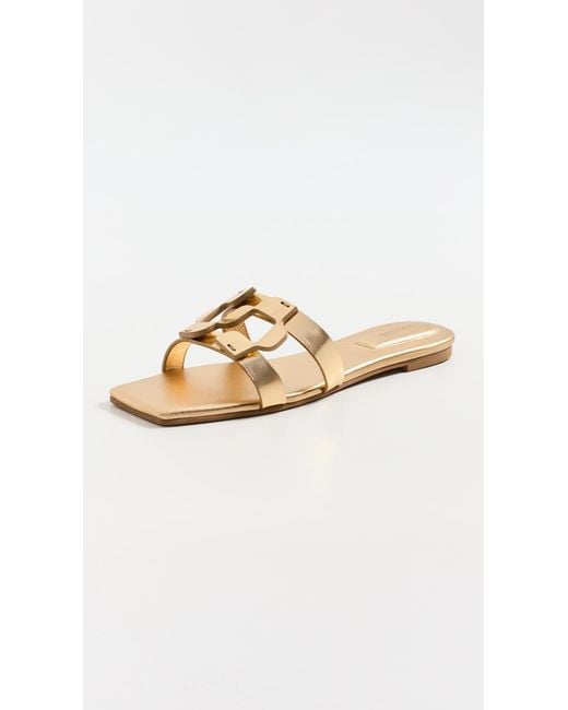 Jonathan Simkhai Monogram Metallic Flat Slides