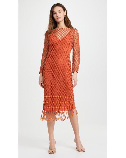 Significant Other Orange Nira Midi Dress