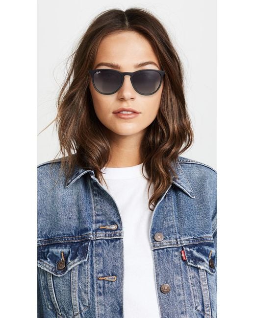 Ray-Ban Rb4171 Erika Sunglasses in Black | Lyst