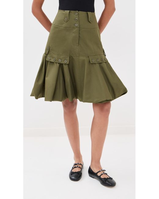 ROKH Green Puff Hem Skirt