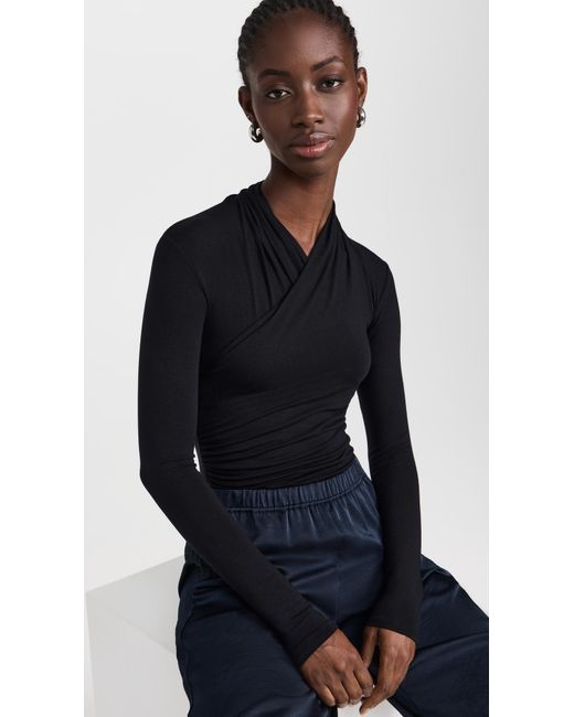 Vince Black Fixed Wrap Top