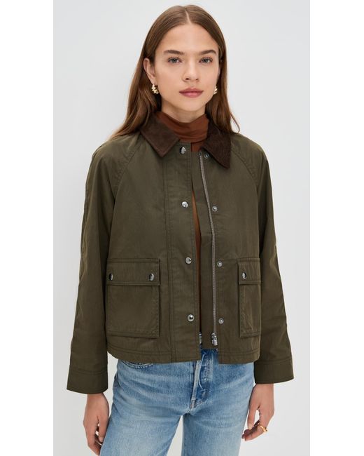 Madewell Brown Waxed Zip-Front Barn Jacket