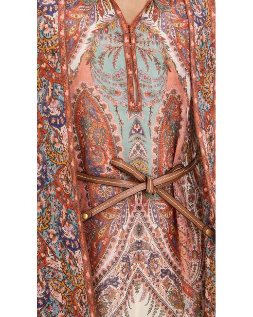 Zimmermann Rhiannon Tie Neck Midi Dress | Lyst