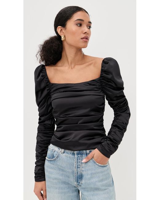 Caroline Constas Black Maxi Long Sleeve Top