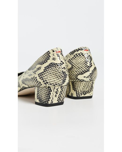 Aeyde Black Helia Snake Print Calf Leather Heels