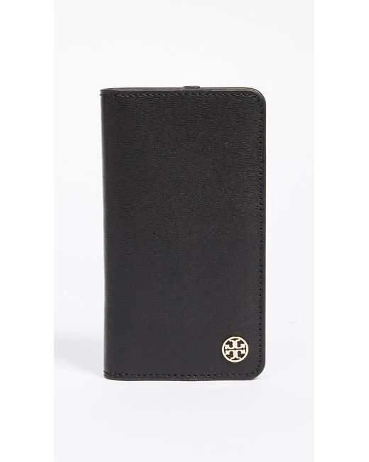 Tory Burch Black Parker Leather Folio Iphone 7 Case