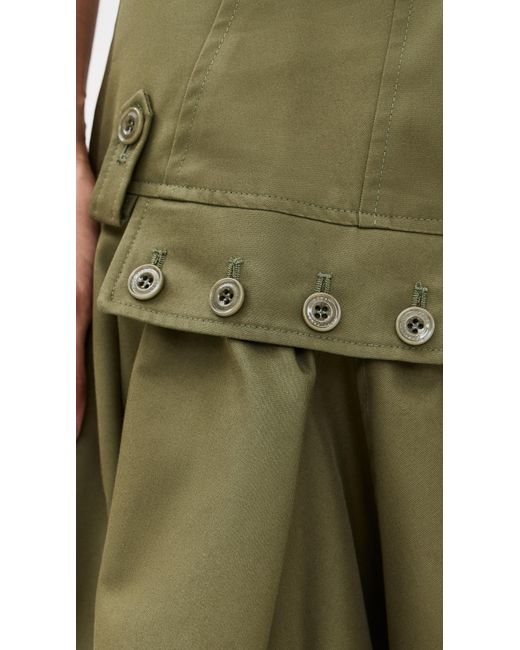 ROKH Green Puff Hem Skirt