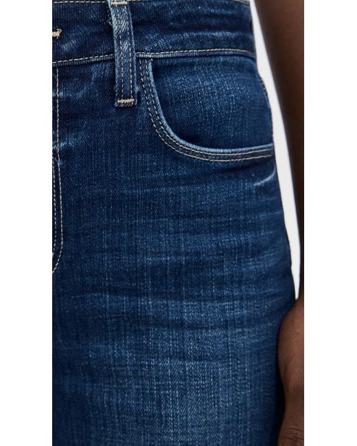 L'Agence Blue Scottie High Rise Wide Leg Jeans