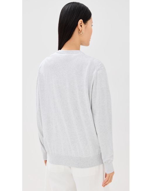 Tibi White Super Fine Gauge Perfect Pullover