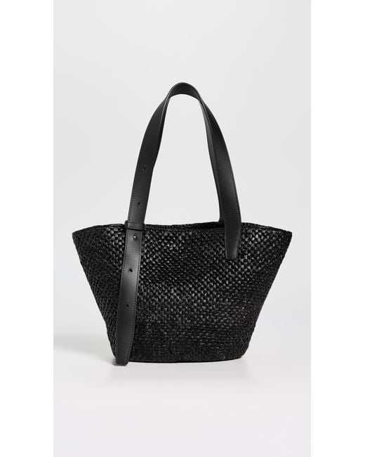 LIE STUDIO Black The Bianca Small Raffia Bag