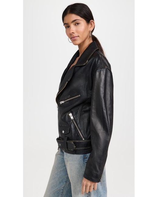 IRO Black Dylan Leather Biker Jacket