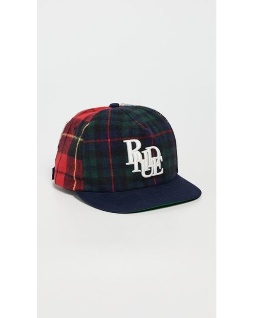 Rhude Blue Multi-Flannel Scramble Logo Hat for men