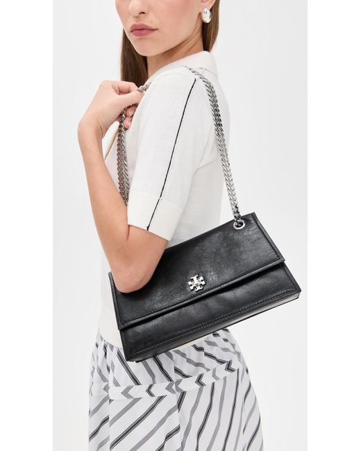 Tory Burch Black Kira Turnlock Shoulder Bag