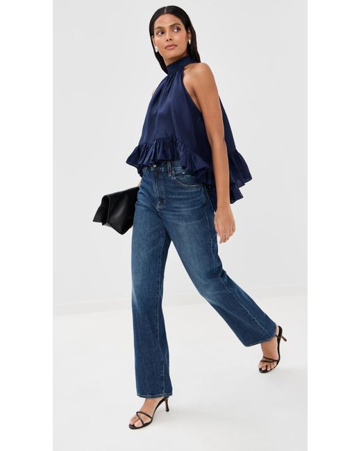 Azeeza Blue Plath Silk Top