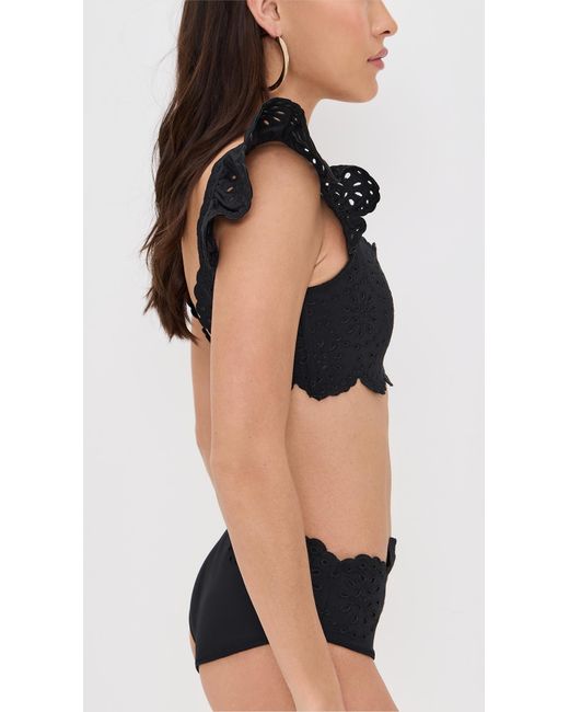 Sea Black Mae Scallop Bikini Top