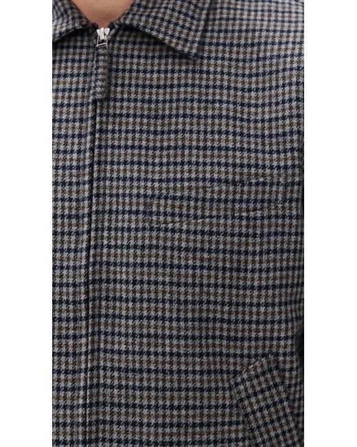 Universal Works Black Windcheater Houndstooth Zip Jacket for men