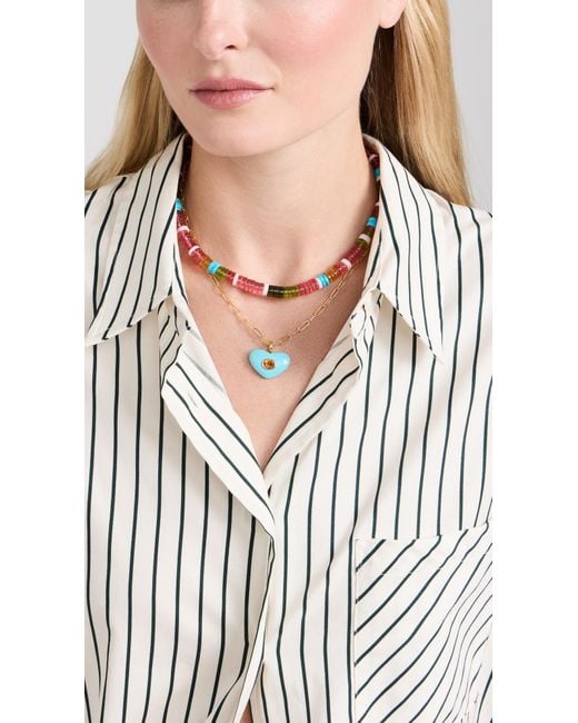 Lizzie Fortunato Pink Agosto Necklace In Watermelon