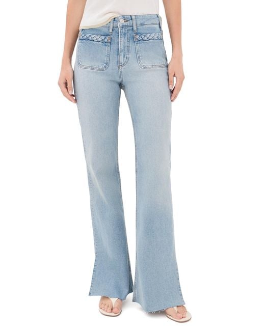 PAIGE Blue Sofia Braided Patch Pocket Jeans