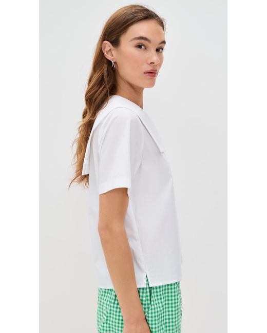 Sandy Liang White Drew Top