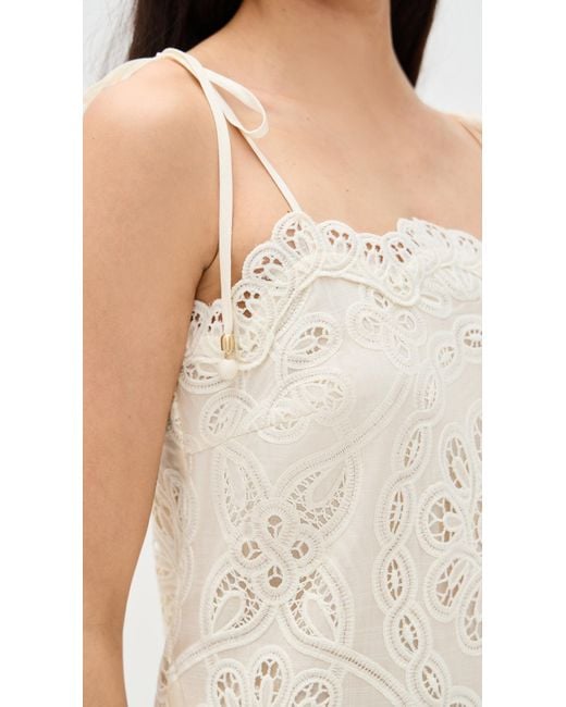 Zimmermann Rhiannon Embroidered Dress in Natural | Lyst