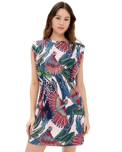 FARM Rio Macaw Flight Mini T-Shirt Dress in White | Lyst FARM Rio Macaw Flight Mini T-Shirt Dress in White | Lyst