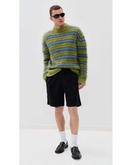 Marni Fuzzy Wuzzy Brushed Stripes Sweater in Green for Men | Lyst