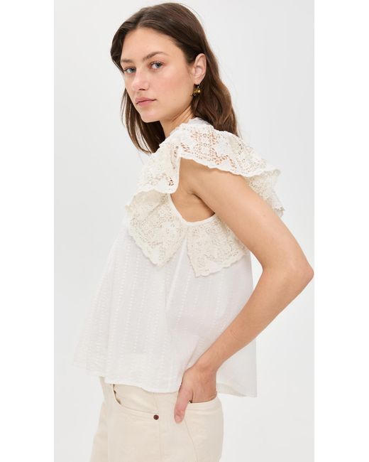 Ulla Johnson Multicolor Jolie Flutter Sleeve Top