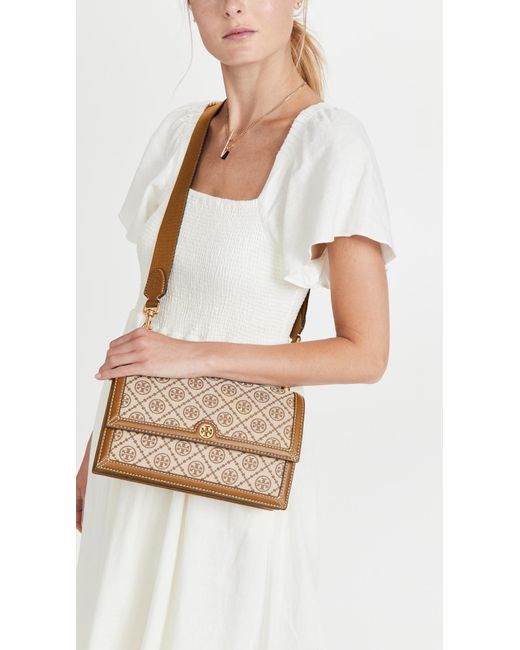 tory burch t monogram jacquard shoulder bag