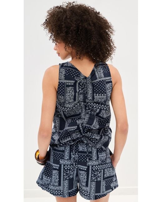 Le Bos Blue Fallon Sleevless Top