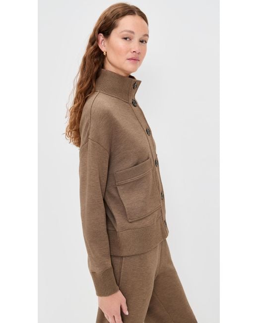 Varley Brown Sabrina Button Through Sweat