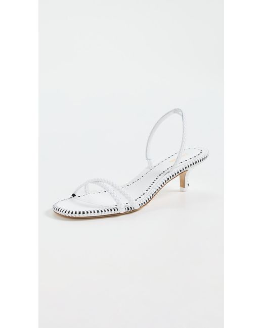 Larroude White Mini Annie Sandals