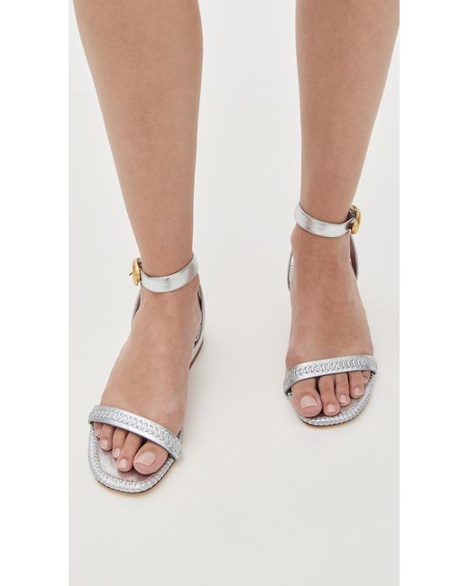 Larroude White Verona Flat Sandals