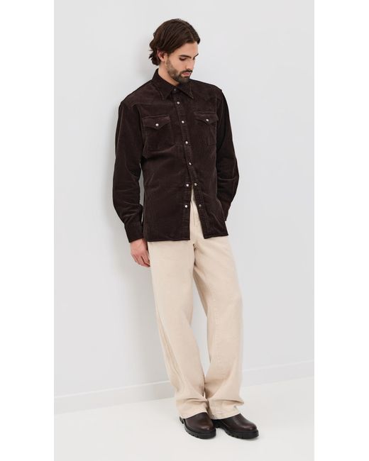 NN07 Ricky Corduroy Western Shirt in Black for Men | Lyst