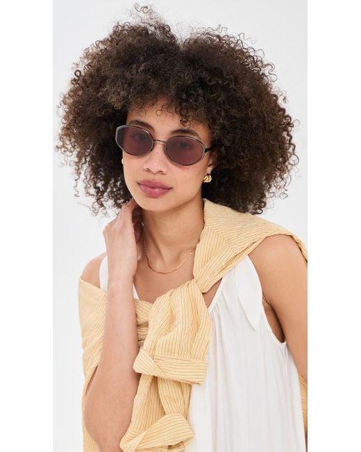 Rag & Bone Black Oval Metal Sunglasses