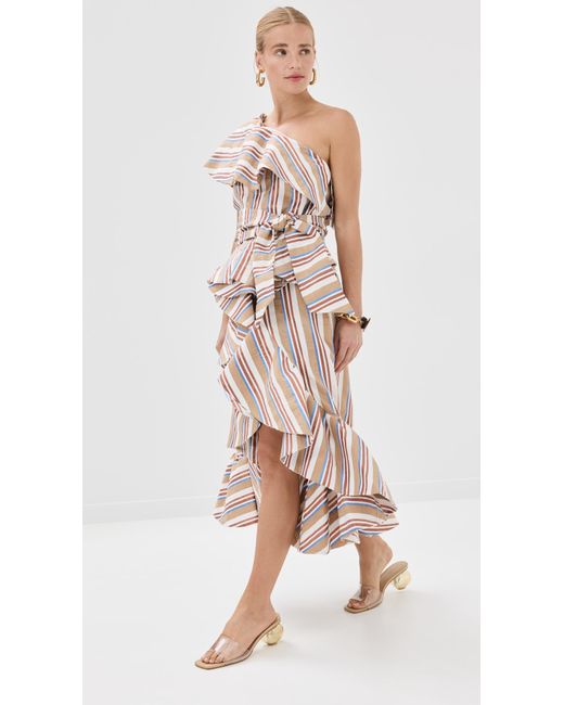 Stella Jean Natural Striped Skirt With Frills