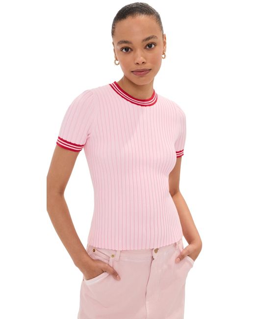 Le Bos Pink Ringer Tee