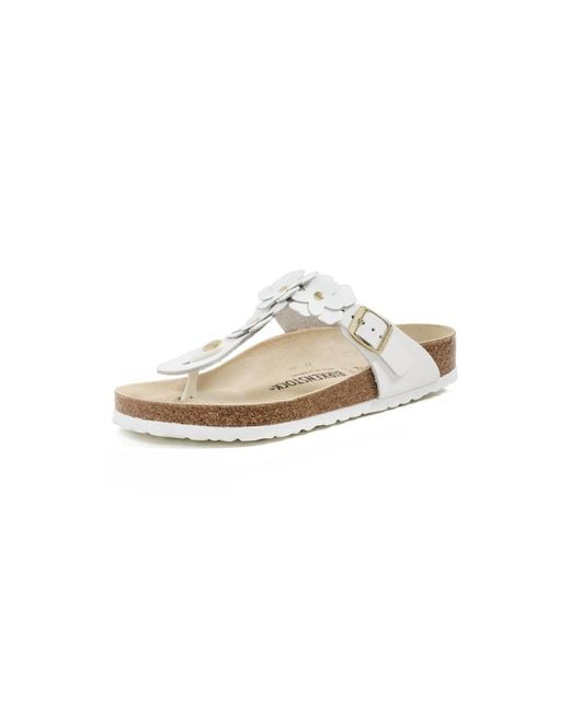 Birkenstock White Gizeh Flowers Sandals